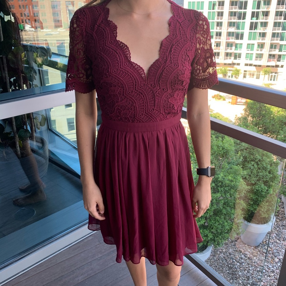 Lulu’s Maroon Lace Dress